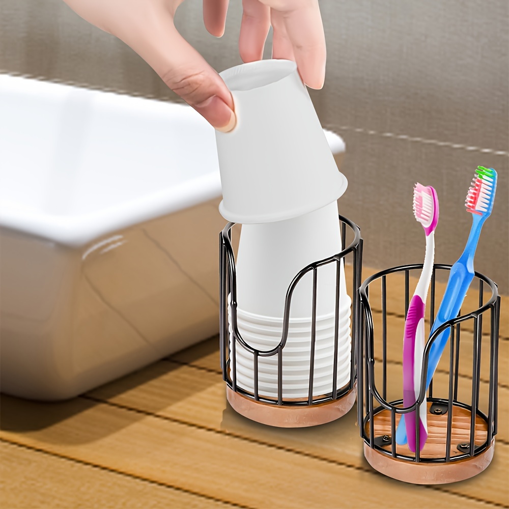 Toothbrush Holder With Cup Holder Bathroom Organizer Toothpaste