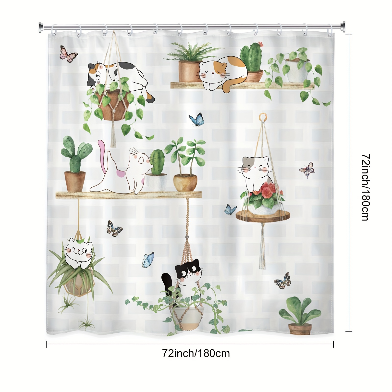 Cute Cotton Shower Curtain + Liner  Cotton shower curtain, Cute shower  curtains, Waterproof curtain