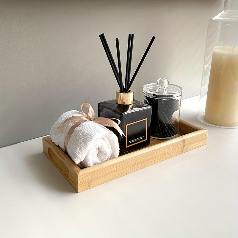 Bathroom Vanity Bamboo Tray Counter Wood Small Bathroom - Temu