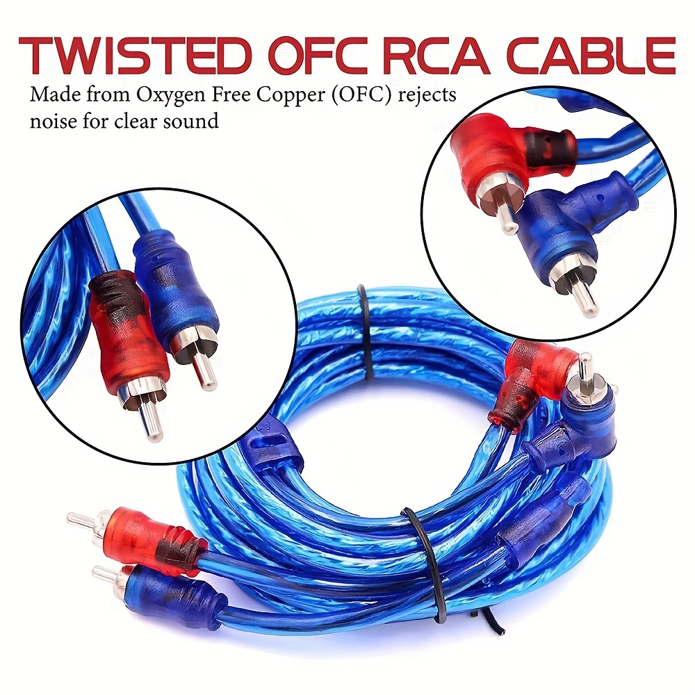 10 Gauge Car Audio Rca Cable For Amplifiers Subwoofers Sound - Temu