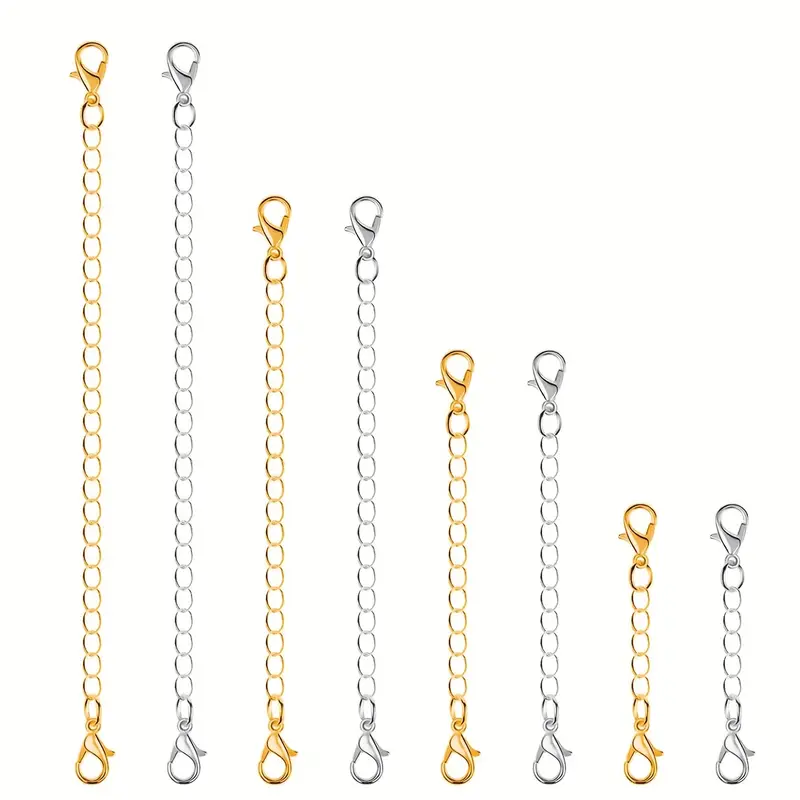 Golden Silvery Stainless Steel Necklace Extenders Chain Jewelry