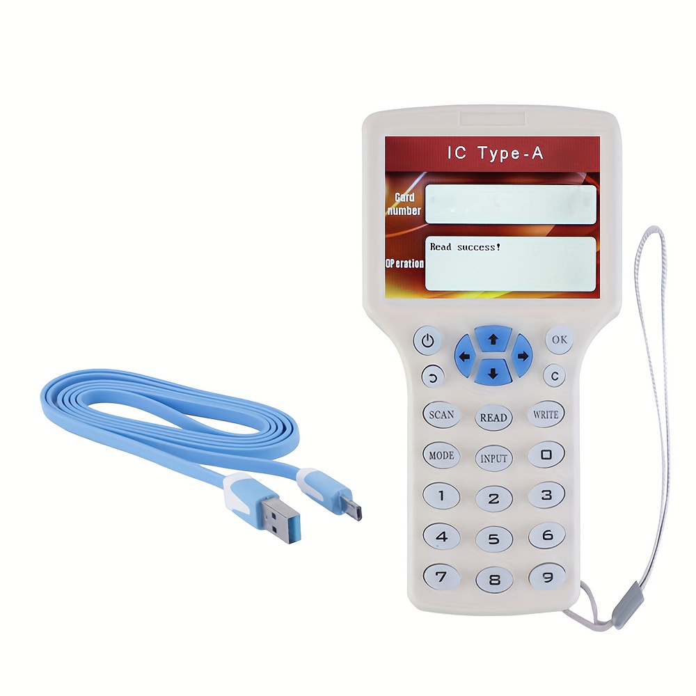 RFID Reader Writer RFID Copier: English 10 Frequency NFC RFID Scanner for  IC ID Cards, Suitable for All 125Khz Key Fobs and 13.56Mhz UID CUID Cards