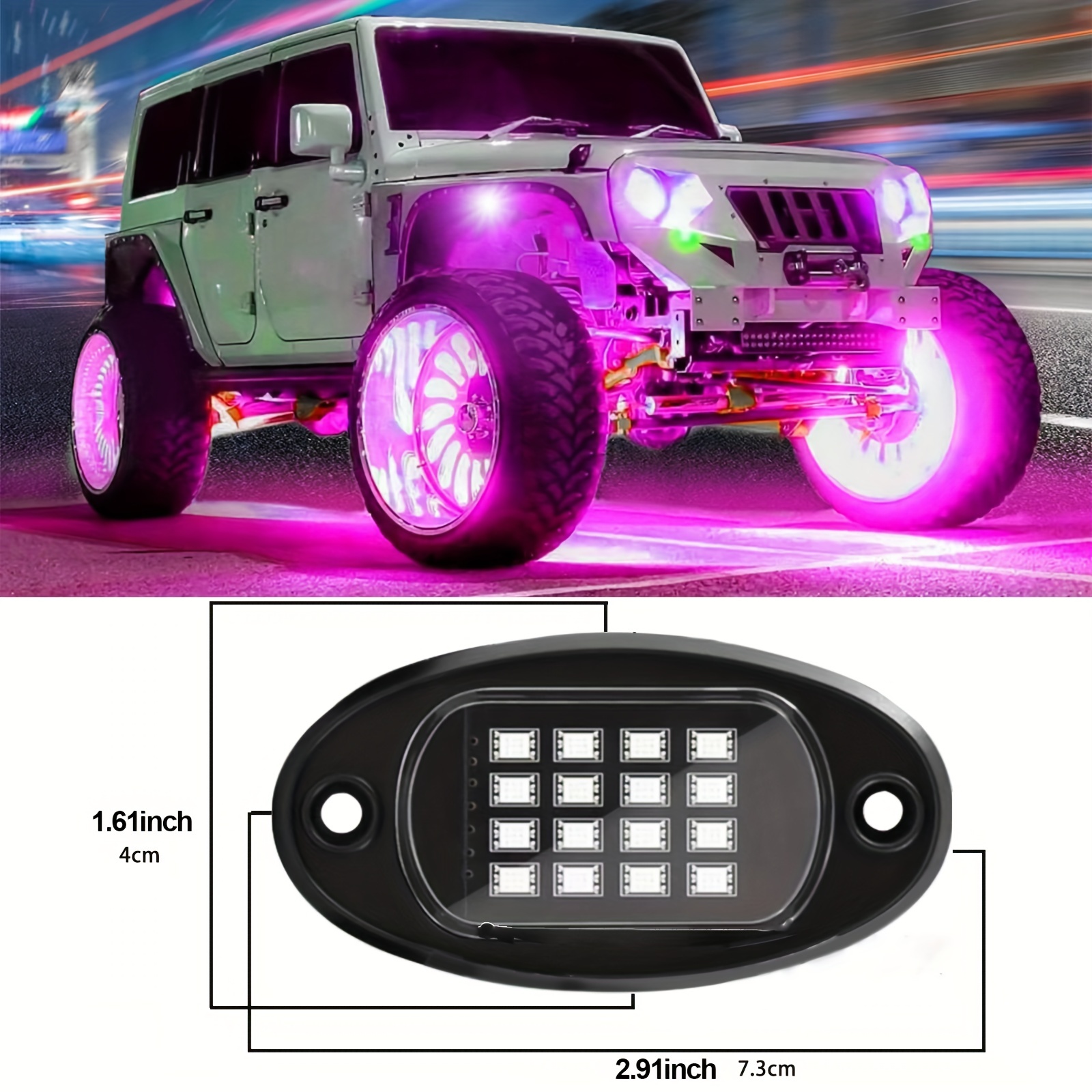 Light Up Your Ride: 6 Pods RGB LED Rock Lights - Waterproof Neon Underglow  Lights with App/Music Mode for Trucks, Jeeps, SUVs, and ATVs