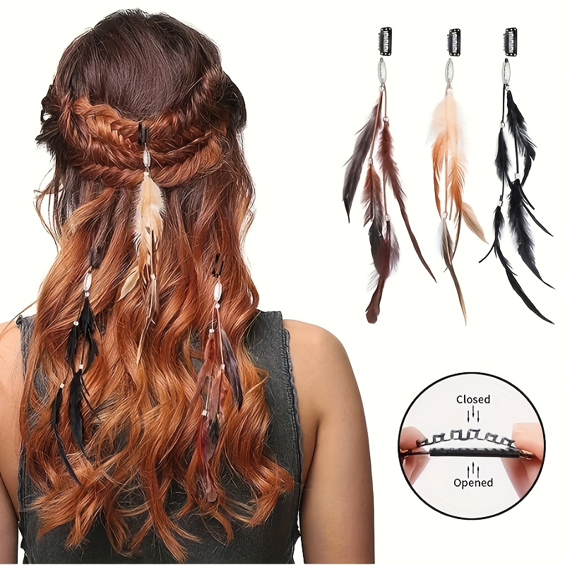 23 Pcs Hair Feathers with Hair Extension Tools, 13 Colors Long Straight Synthetic Hair Feather Extensions Kit with Microlink Beads for Women Daily