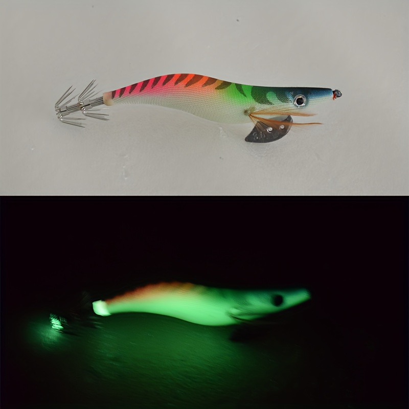 Amdohai 6cm / 8cm Luminous Squid Jig Fishing Wood Shrimp Lure