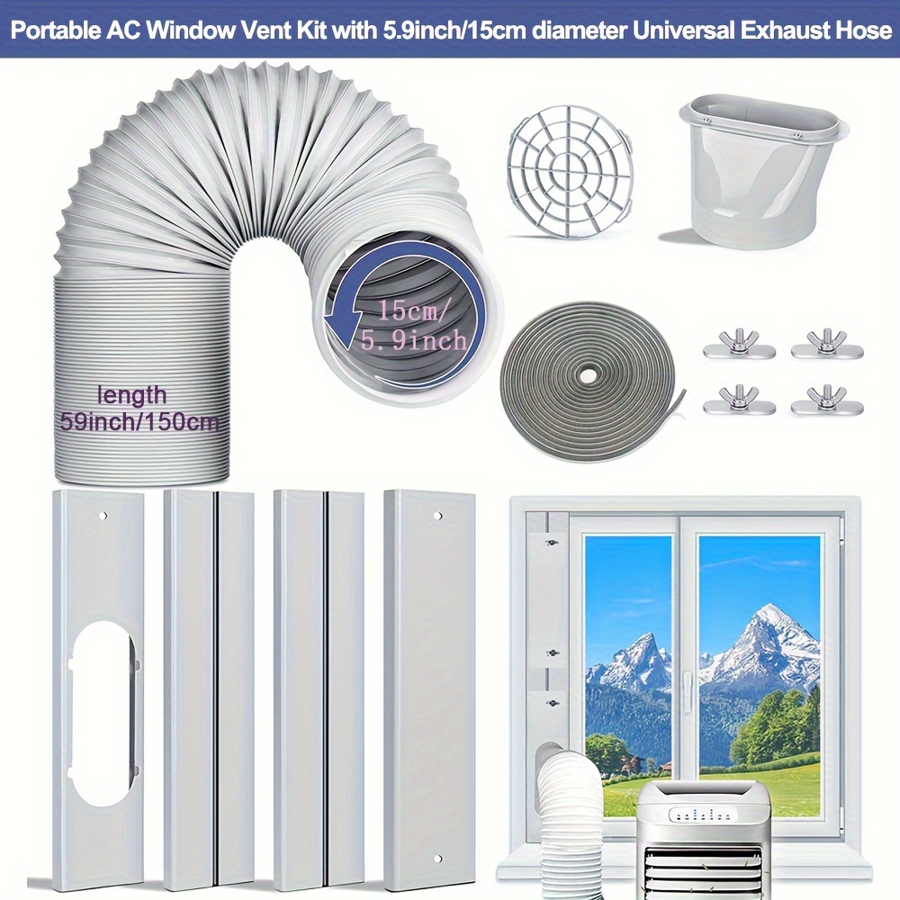  Kit de ventana de CA portátil - Kit universal de ventana de aire  acondicionado portátil con panel de sello de CA