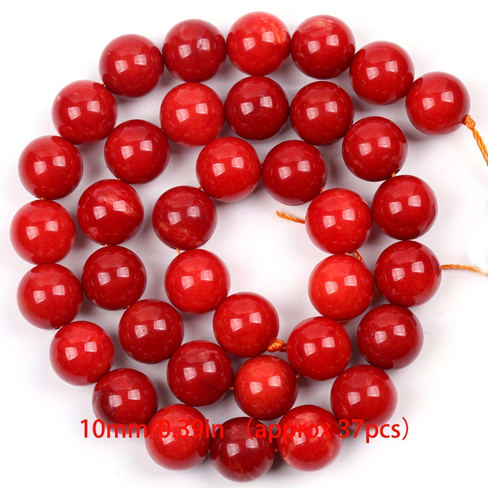 18mm Round Natural China Red Jade Beads for Jewelry Making Necklace Strand  15