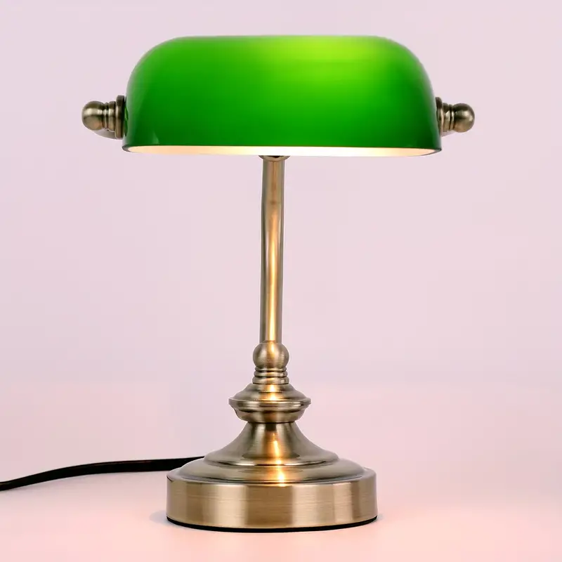 Firvre Glass Bankers Lamp Desk Lamp Classic Retro Bronze - Temu