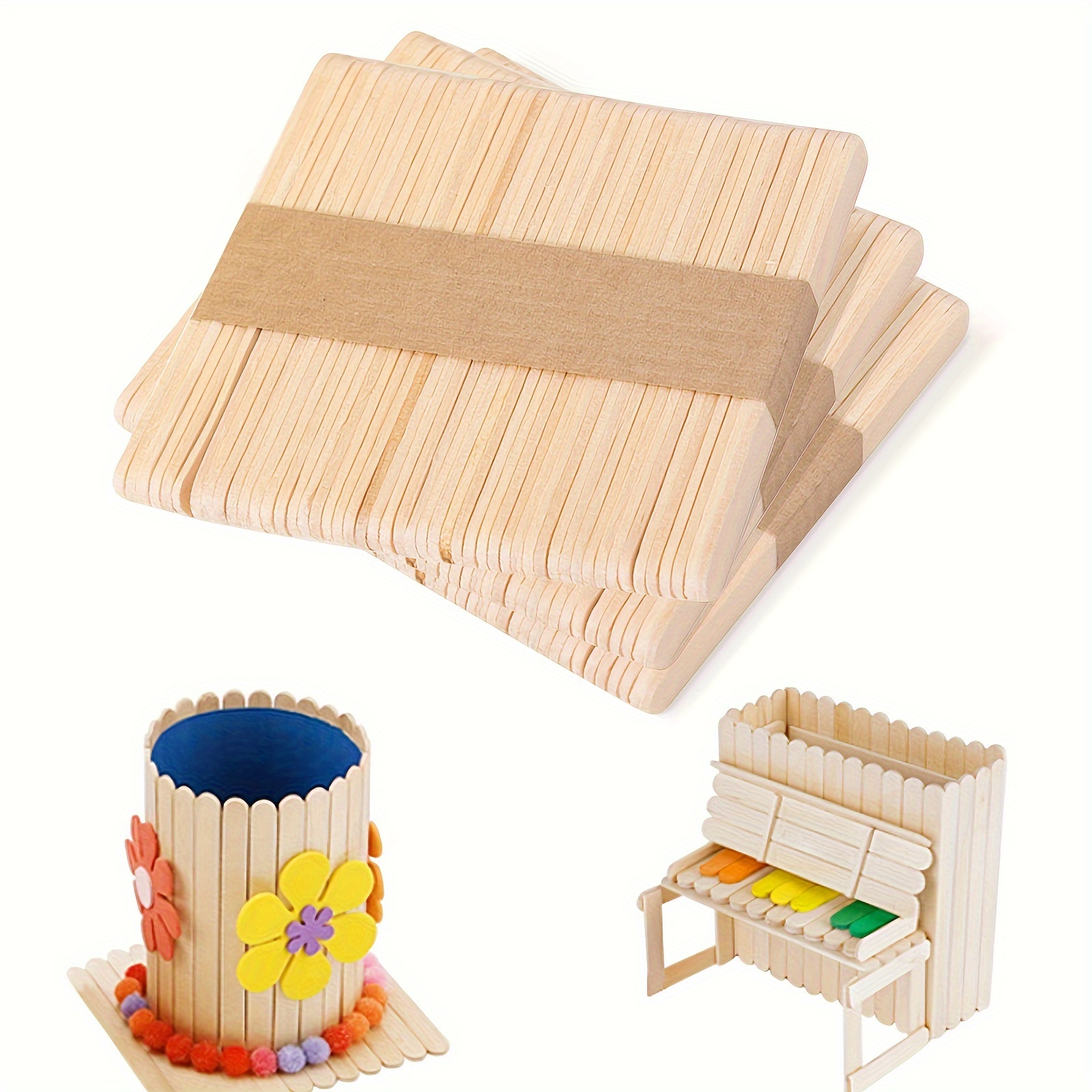 Bunch of Colorful Popsicle Sticks for Arts and Crafts Stock Photo