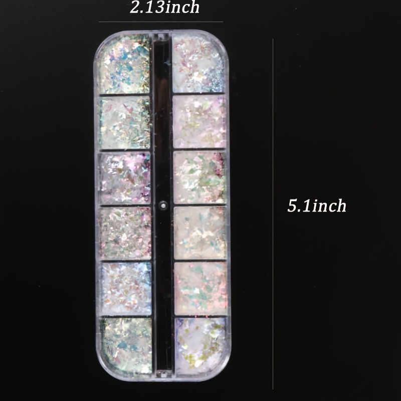 12 Grids Holographic Nail Glitter Flakes Sequin DIY Confetti