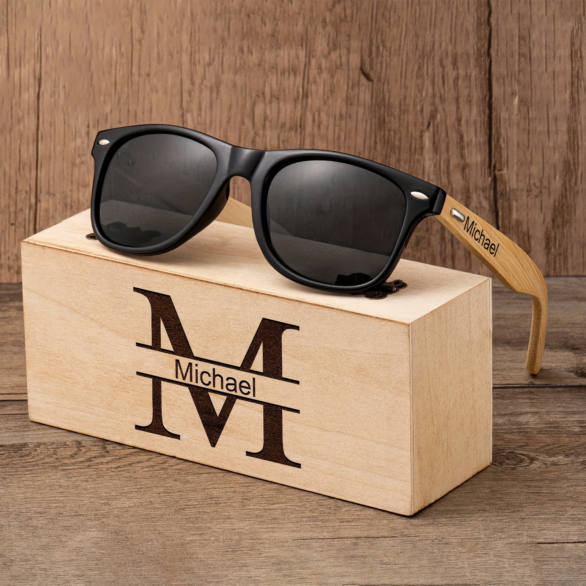 Personalized store wooden sunglasses