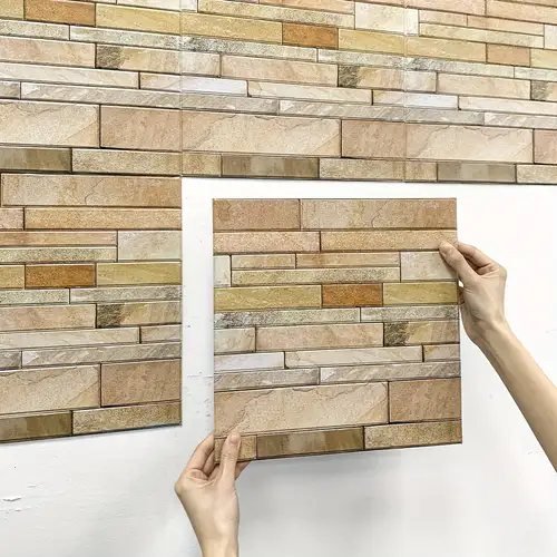 Acquista Adesivo da parete per piastrelle autoadesive in pietra marrone 3D  Decorazioni per la casa Adesivo in PVC Copertine per armadio da cucina Carta  da parati per bagno Carta da parati impermeabile