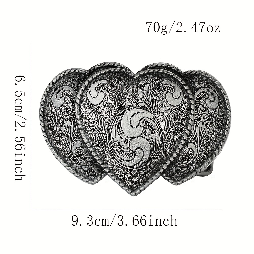 Charm Unique Three Love Hearts Embossed Pattern Buckle - Temu