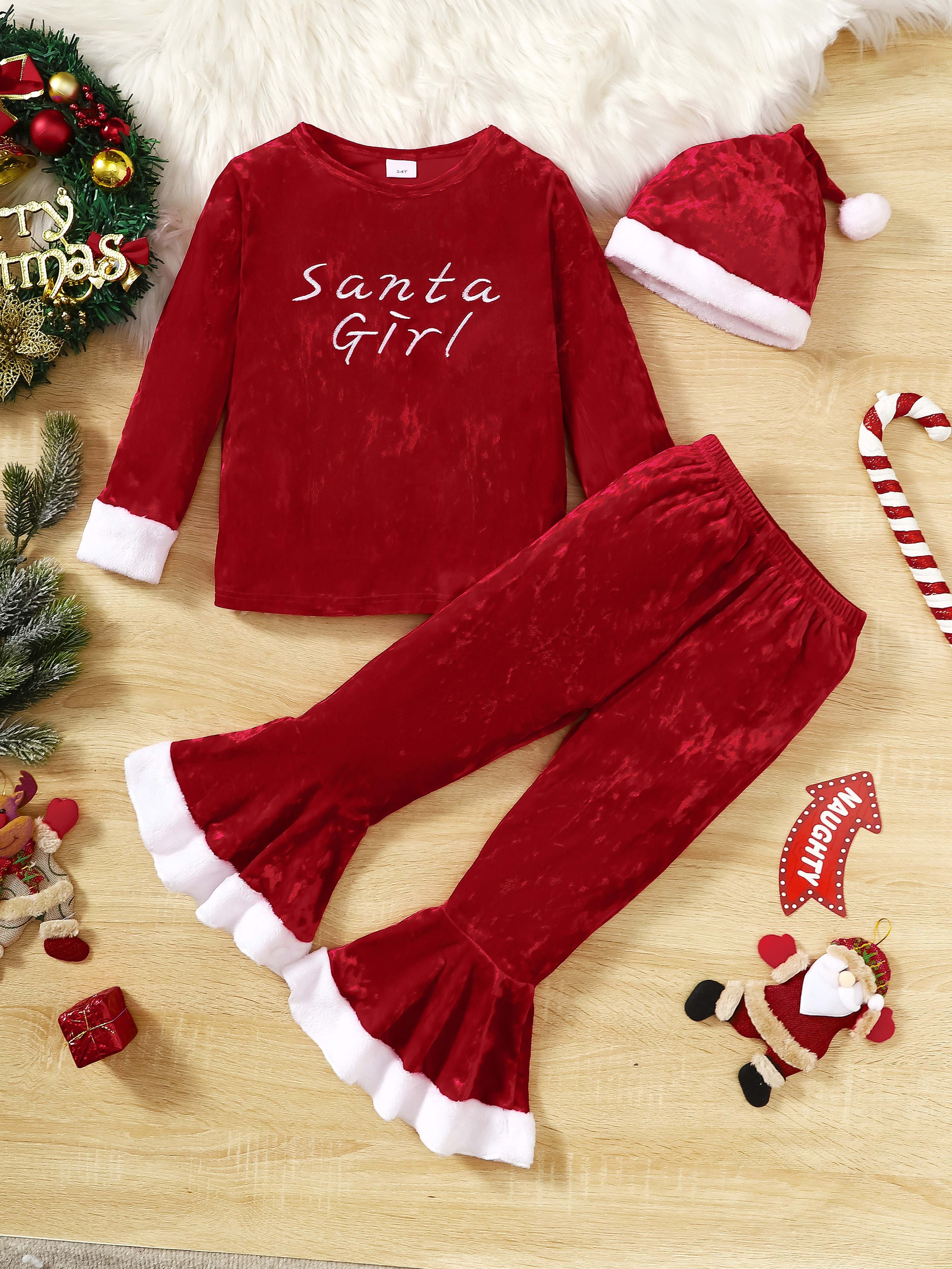 Christmas Outfits Cute Secret Santa Print Pullover Flare - Temu