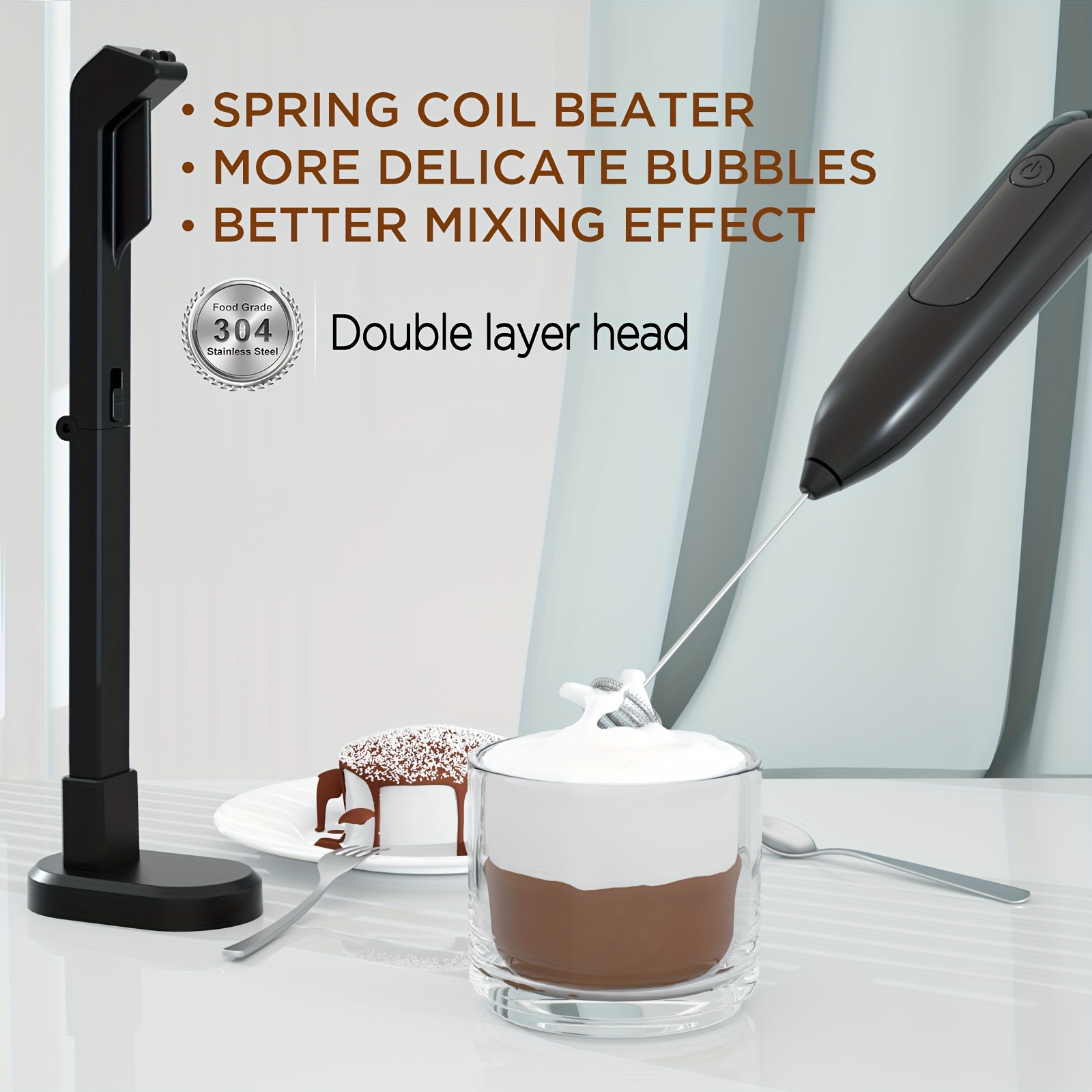 Mini Handheld Coffee Milk Frother, Cordless Handheld Electric Mixer & Egg  Beater For Home Baking