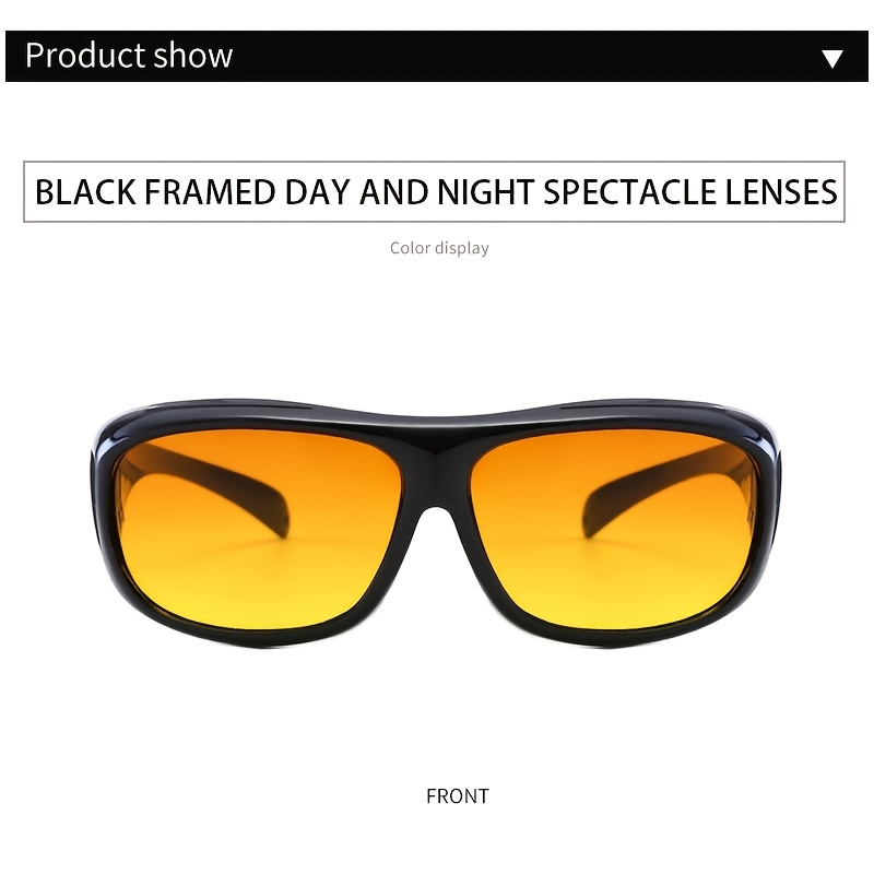 Gafas de visión nocturna para hombre, gafas de conducción para hombre,  gafas amarillas con caja, Negro 