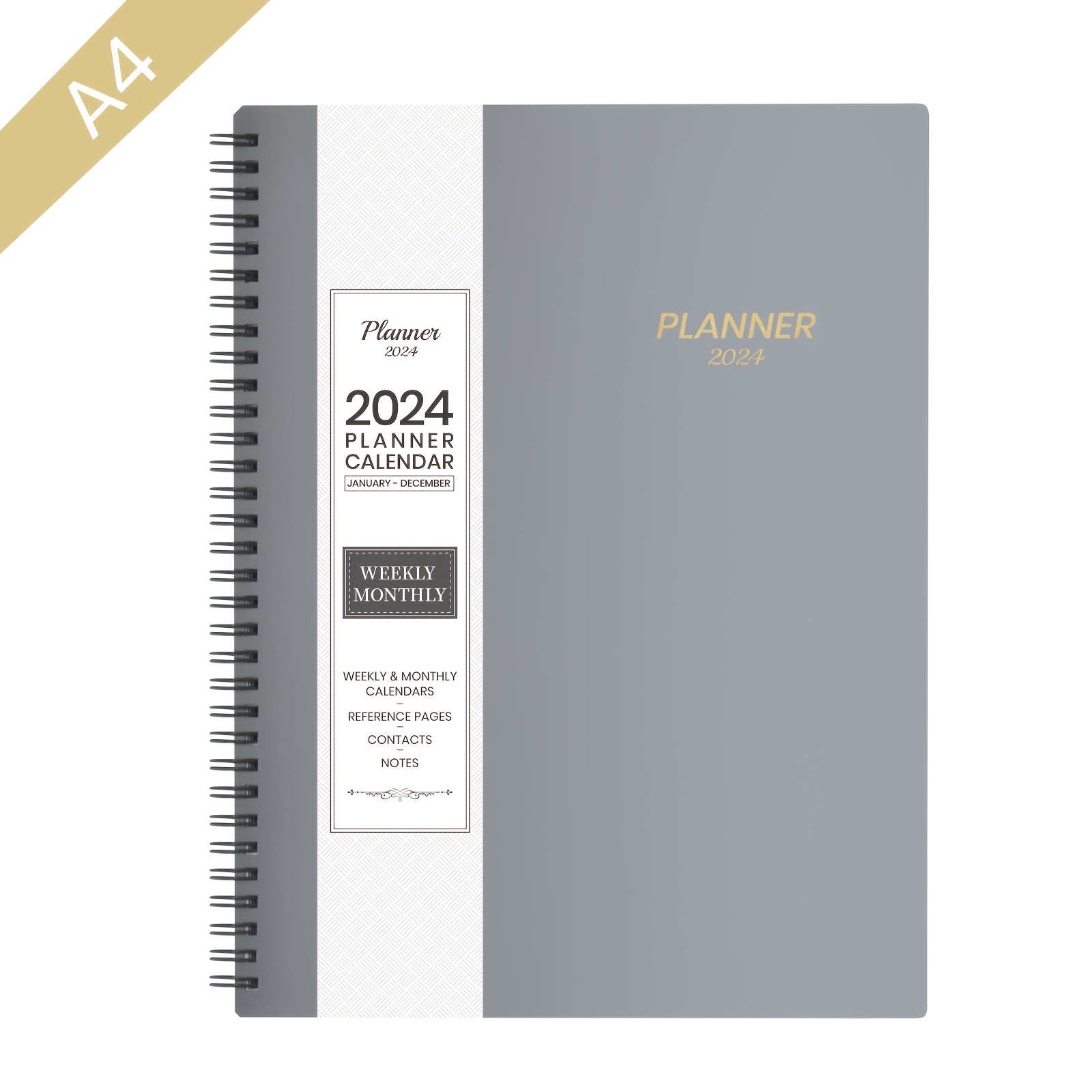 Planner 2024 Weekly Monthly Calendar Spiral, 12 Months From JAN. To DEC.  2024, Office Planner, 8.3*11 Inch, Time Management Personal Agenda To  Increas