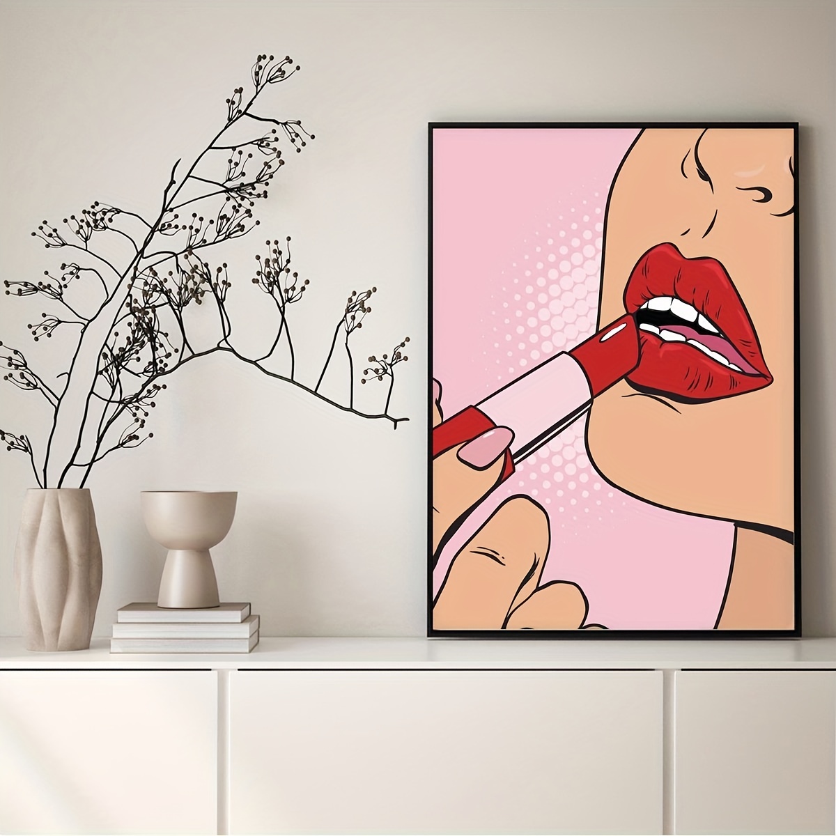 1pc Fashionable Cool Girl Canvas Poster With Red Lipstick Design Perfect  For Home Decor In Bedroom And Kitchen Shop Now For Limited-time Deals  Temu Germany