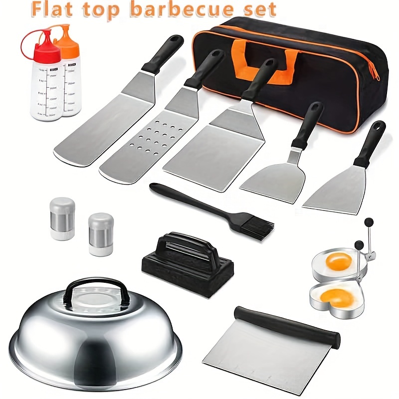 BBQ Grill Accessories Set, Stainless Steel Griddle Tools Kit for