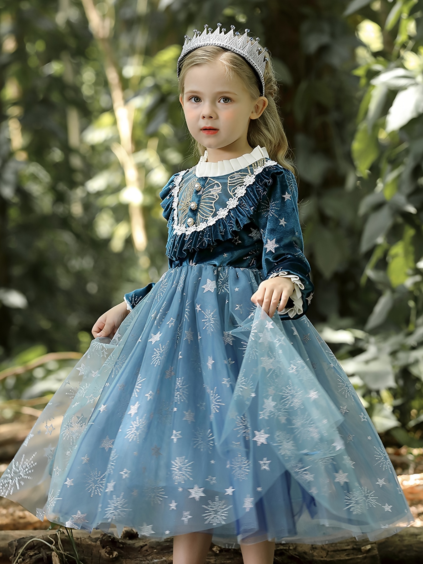 Vestido De Encaje Para Niñas, Vestidos De Tul De Princesa Con Flores  Bordadas Brillante Para Fiesta Cumpleaños