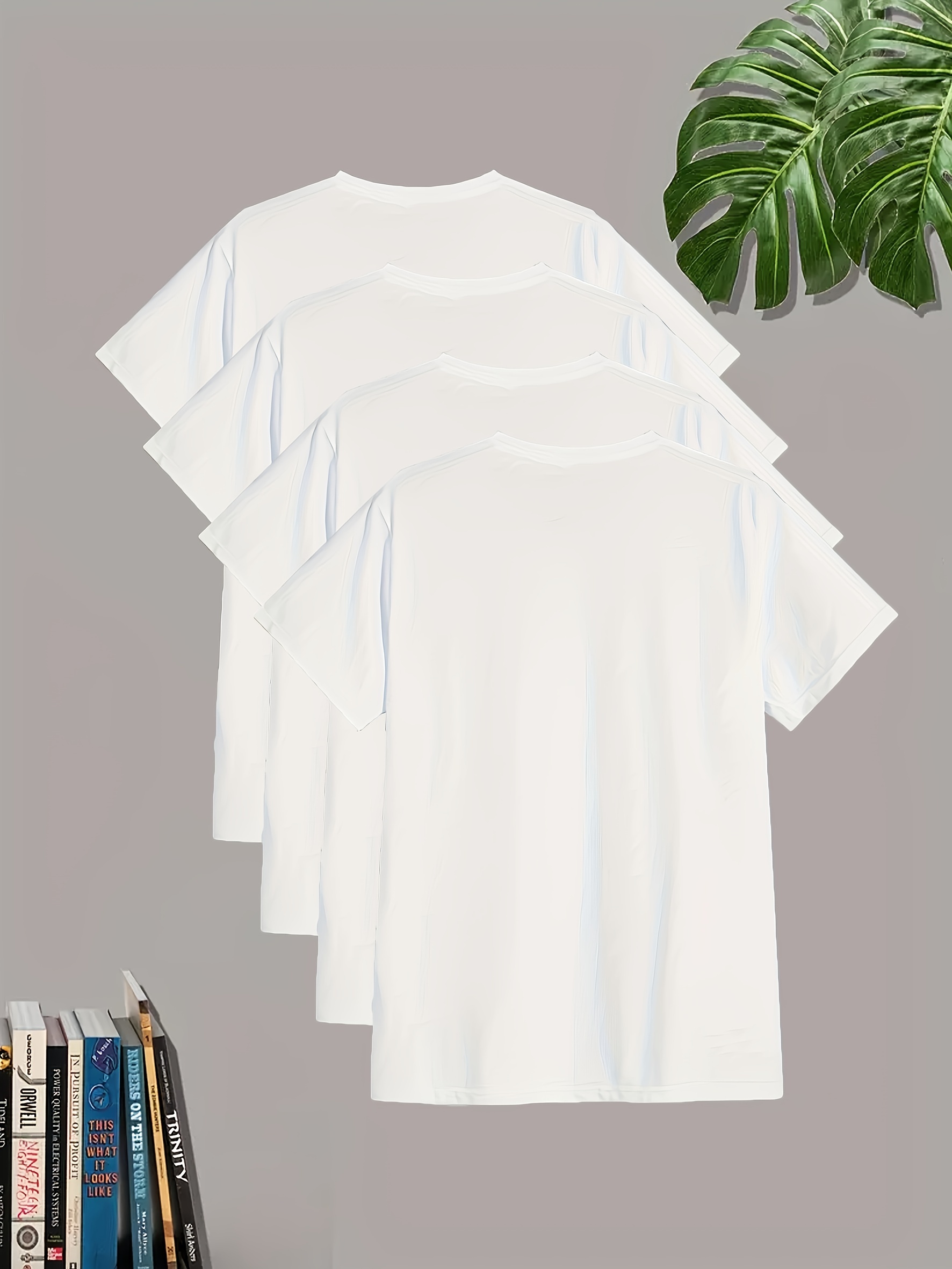 Jetec 4 Pieces Sublimation Blank White T-Shirt Polyester Blank Short Sleeve T-Shirt for Children