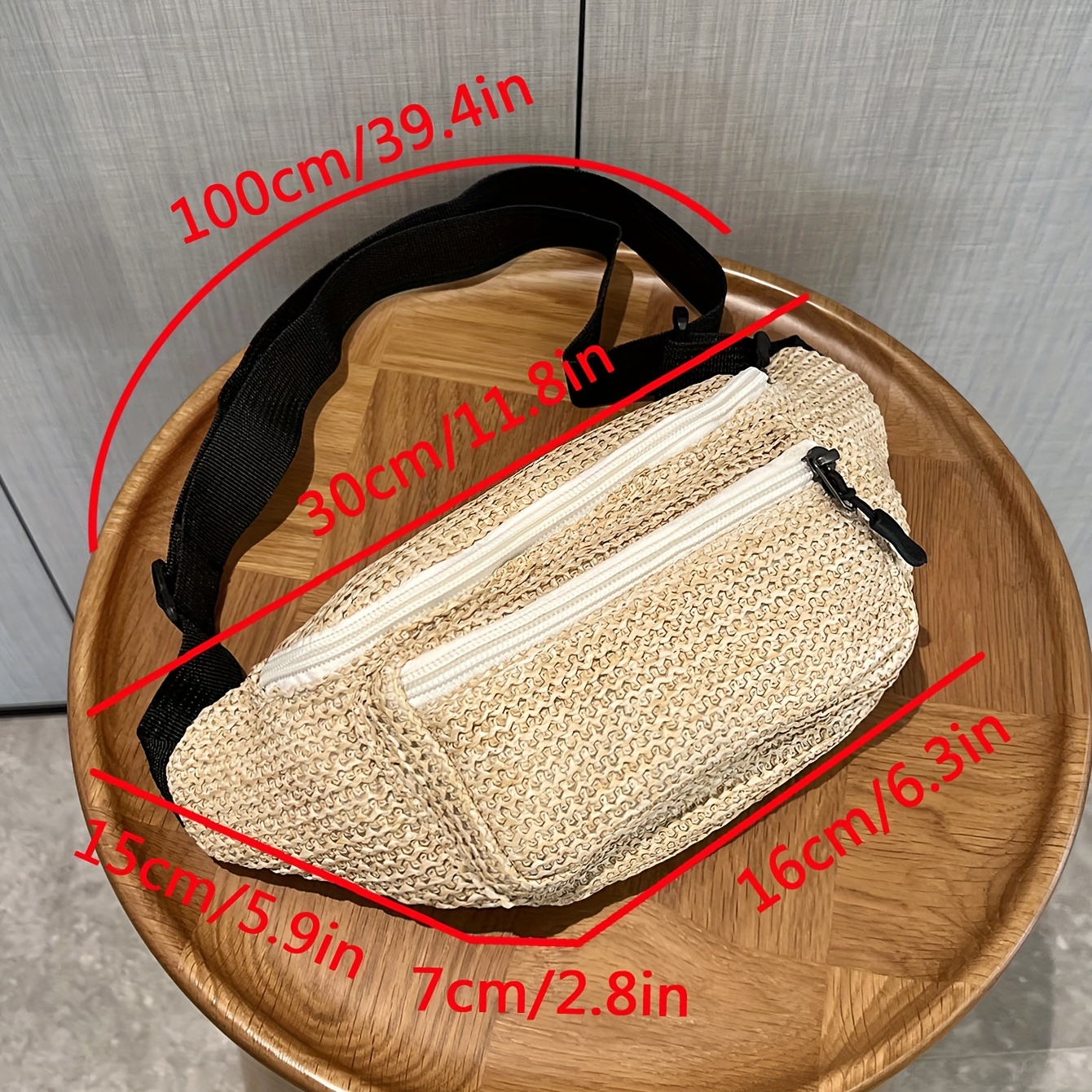 Women Waist Pack Straw Woven Chest Bag Crossbody Handbag Rattan Sling Fanny  Pack