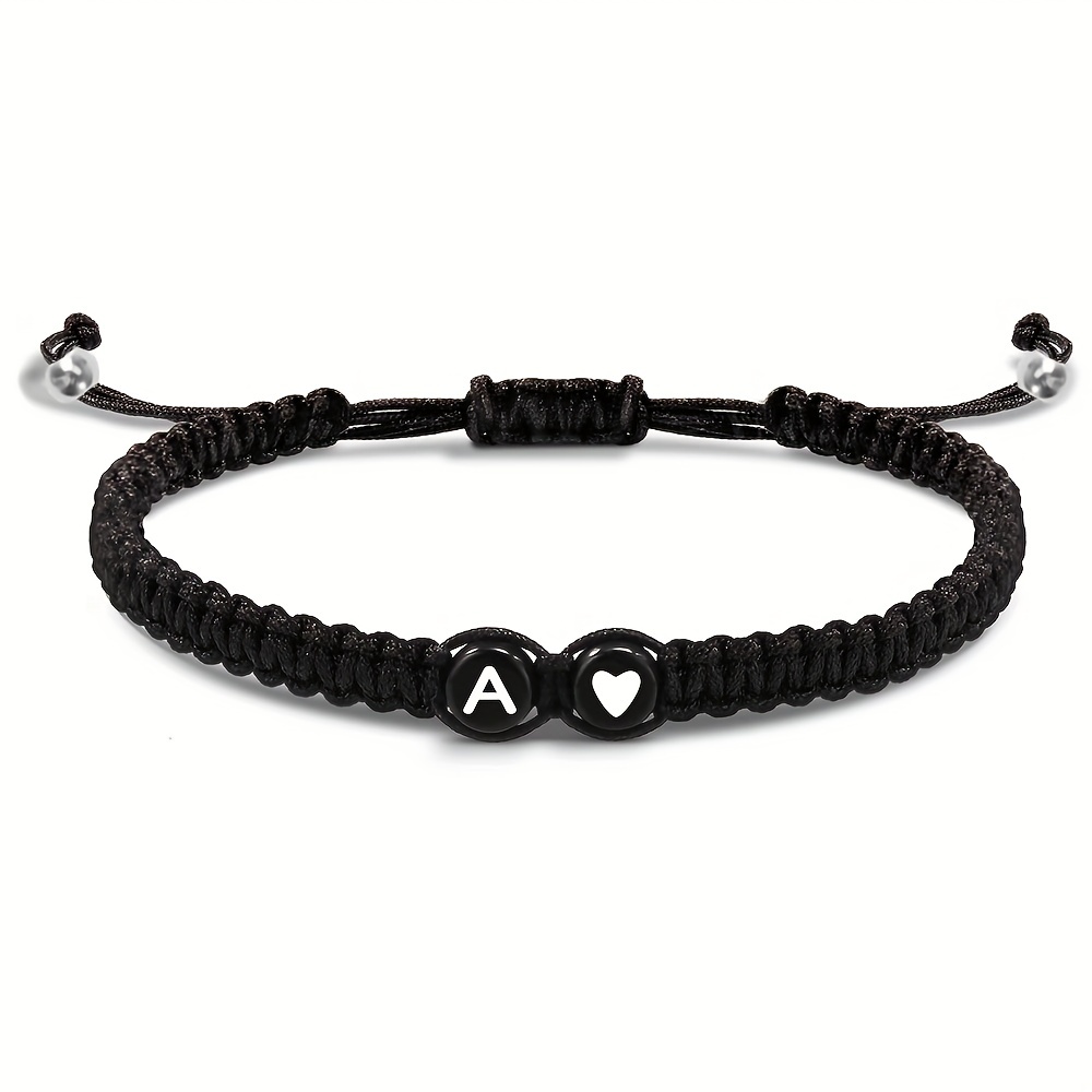 1pc Letter Beads Braided Bracelet Adjustable Friendship Hand Rope