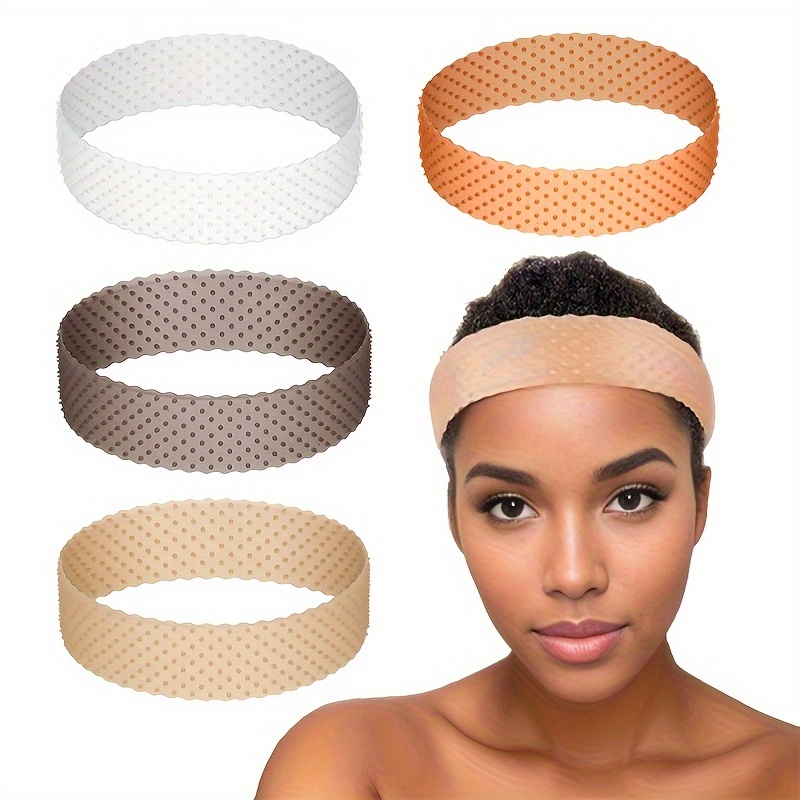 Silicone Wig Grip Band And 2pcs Wig Stocking Caps Seamless Adjust