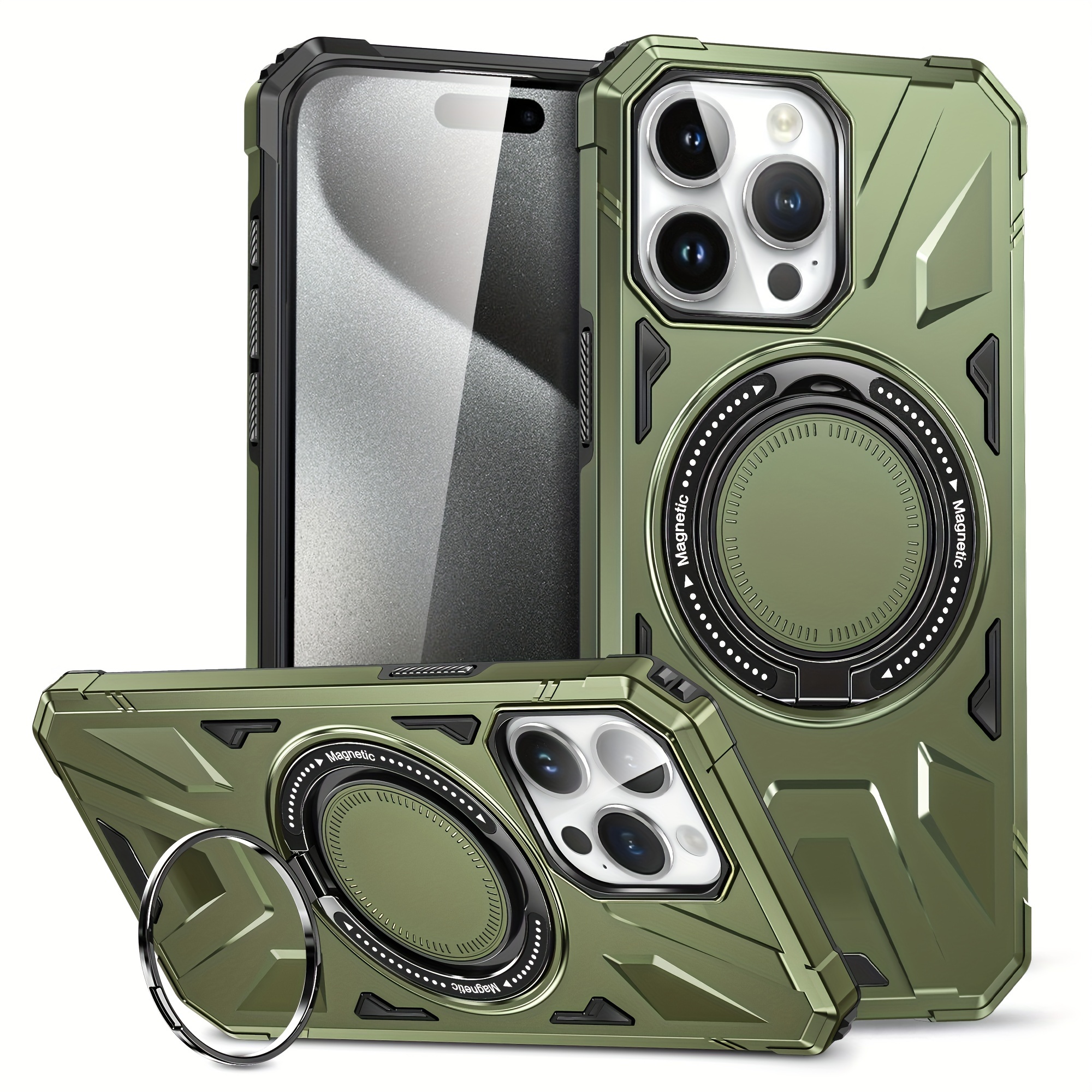 Para iPhone 13 Pro Mini Pro Max Funda a prueba de golpes con Cubierta  magnética