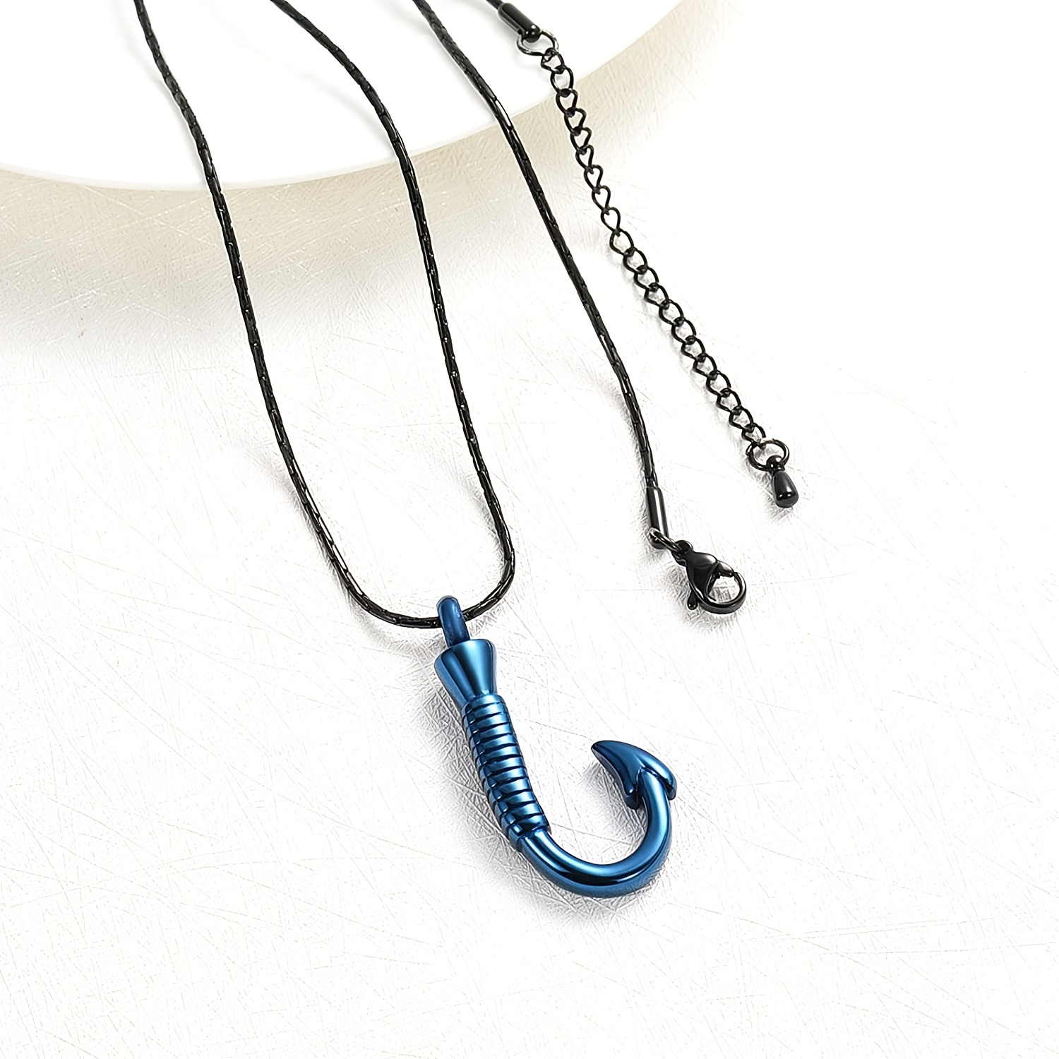 Fish Hook Cremation Jewelry for Ashes, Memorial Necklace Made with  Stainless Steel, Keepsake Pendant for Men for Women