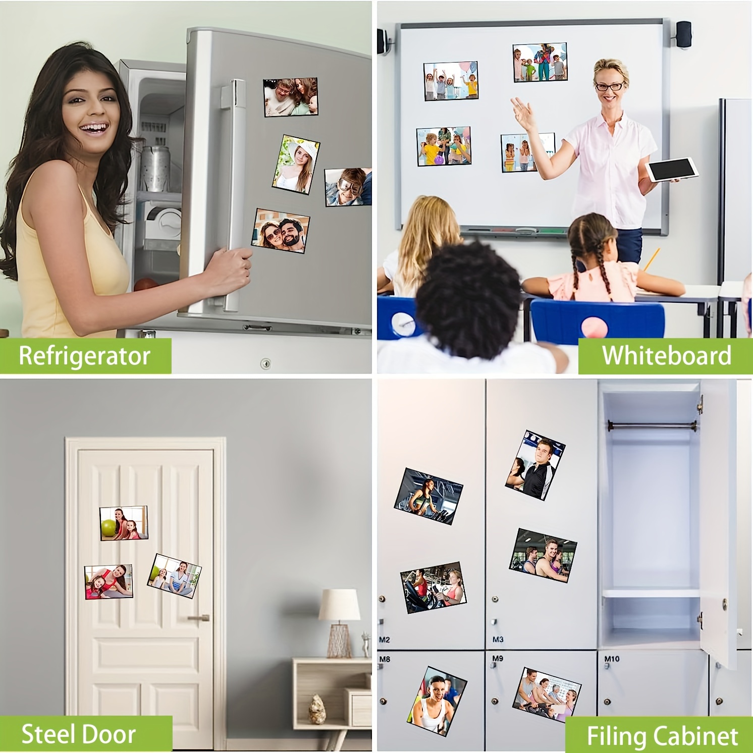 Magnetic Photo Holders for Refrigerator - Magnetic Photo Picture Frames -  White Magnetic Photo Pockets - Holds 4x6 Photos ( Pack Of 1)
