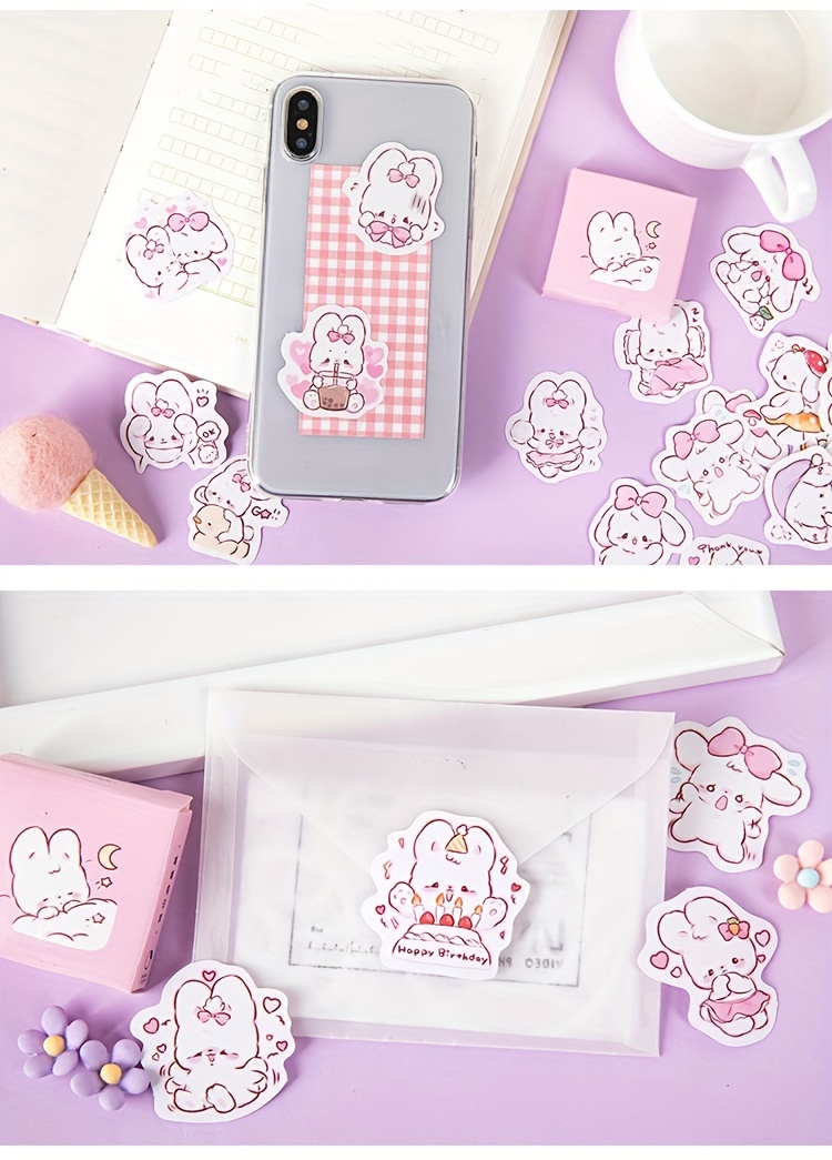 Cute Rabbit Daily Kawaii Decoration Stickers Planner - Temu