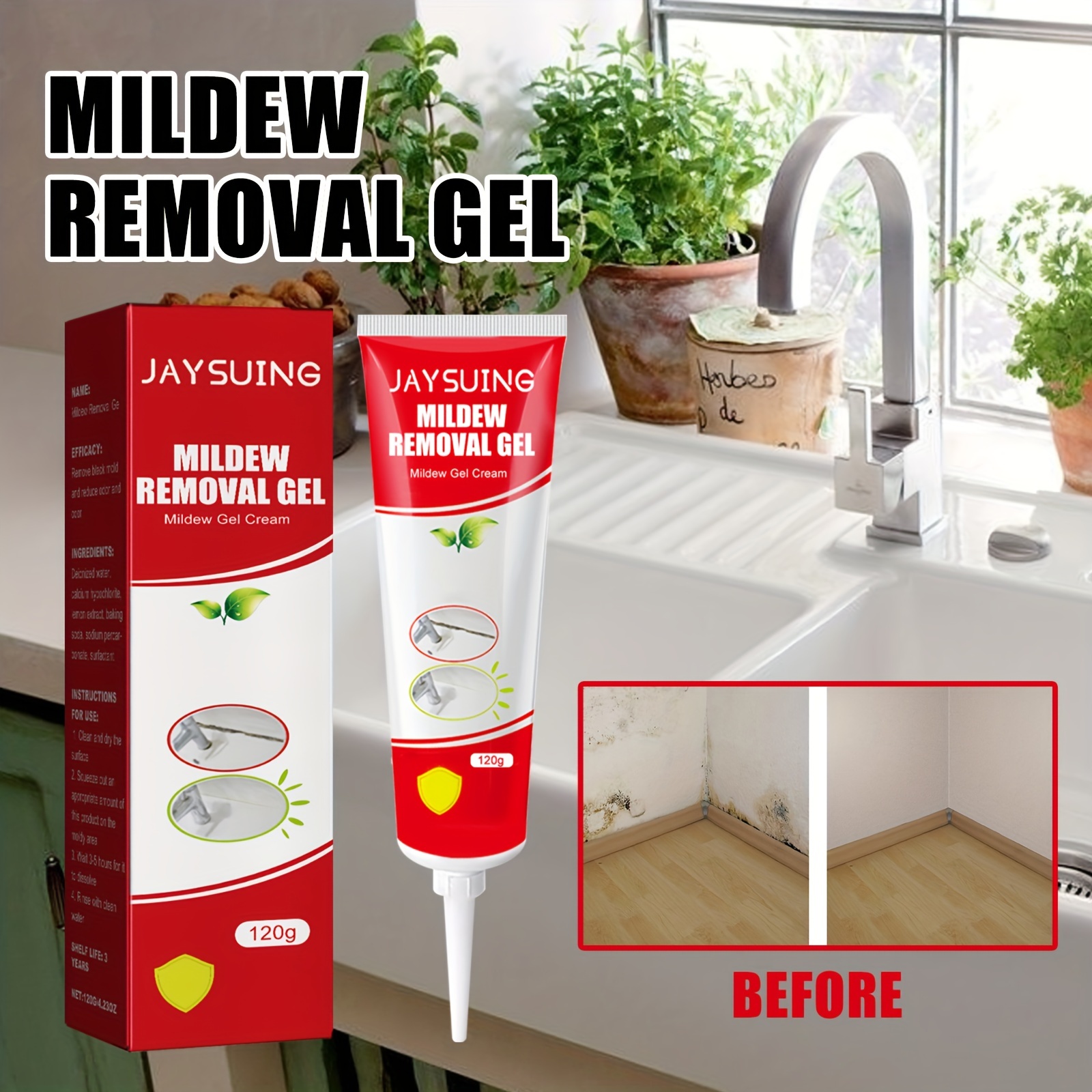 Mold Remover Gel, Household Grout Cleaner for Washing Machine, Refrigerator  Strips, Tiles Grout Bathroom Home Kitchen Sinks