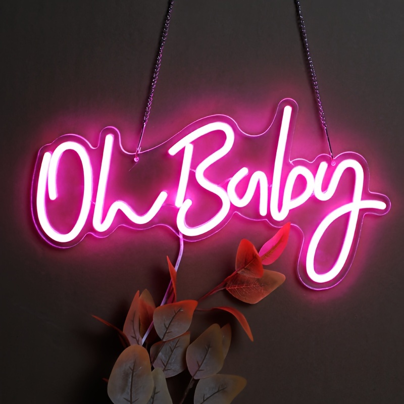 Oh Baby Led Neon Sign Light Baby New Year Party Favors Home - Temu