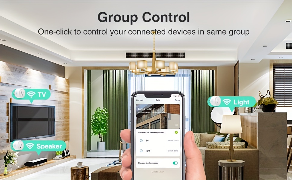 GHome Smart Mini Smart Plug, 2.4G Wi-Fi Outlet Socket Compatible with Alexa  and Google Home Smart Life, APP Control with Timer Schedule Function, No