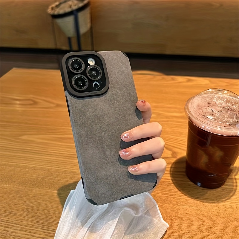 Designed for iPhone X, 11, 12, 13, 14, 15, 16 Pro Max Plus, this minimalist matte Faux Leather case offers shockproof protection with high-end style, ideal for daily use and perfect as a romantic gift.