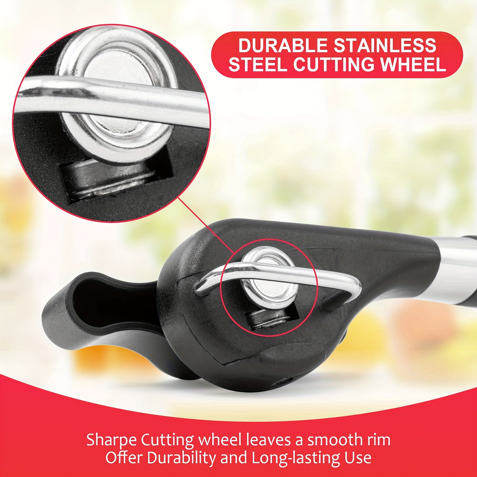 Safe Cut Manual Can Opener, Smooth Edge Can Opener Can Opener Handheld With  Soft Grips, Ergonomic Smooth Edge, Food Grade Stainless Steel Cutting Can  Opener For Kitchen & Restaurant - Temu