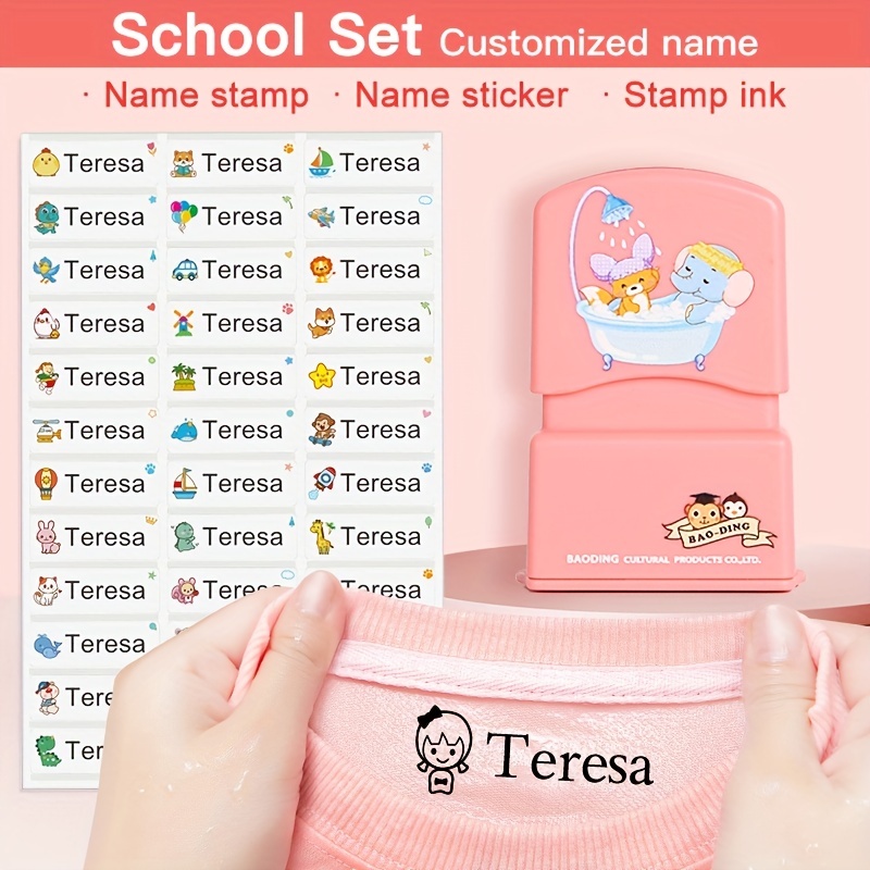 Custom Name Seals Stamp for Baby Teachers Kids Children's Clothing