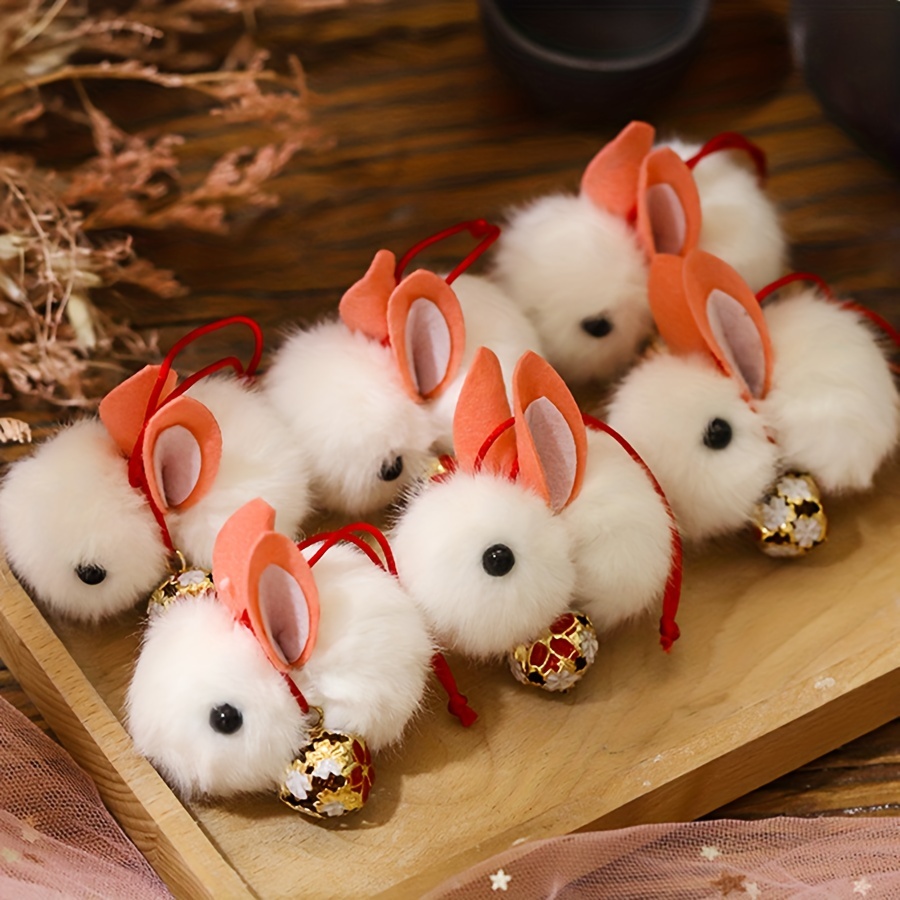 Mink Fur Rabbit Cute Key Chain Soft Bunny Doll Handbag Pendent Car Keyring  NEW