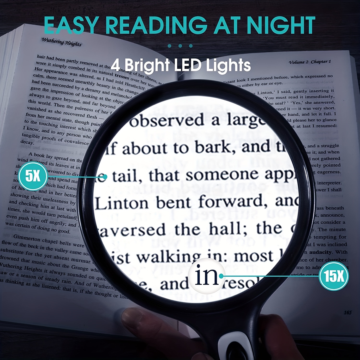 Large Magnifying Glass Light Full Page 5x Magnifier 48led - Temu