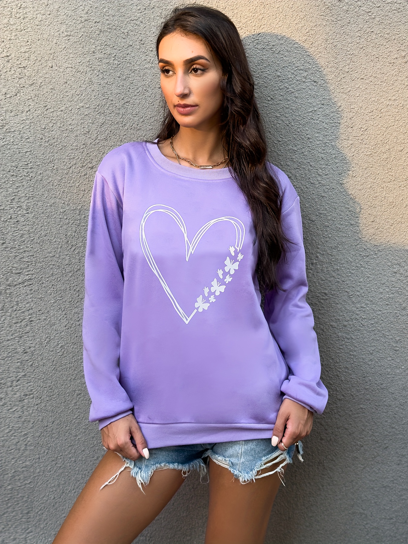 Sudadera deportiva para mujer, sudadera con estampado de cuello alto, manga  larga, holgada, para fiestas, compras, talla Plus