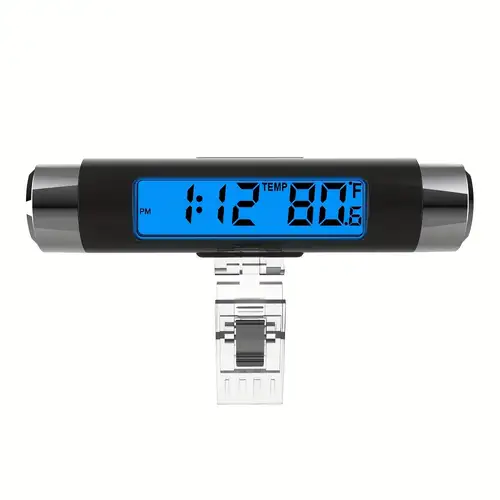 Solar-Auto-Digitaluhr, Tragbare Auto-Thermometer-Uhr Mit Datum