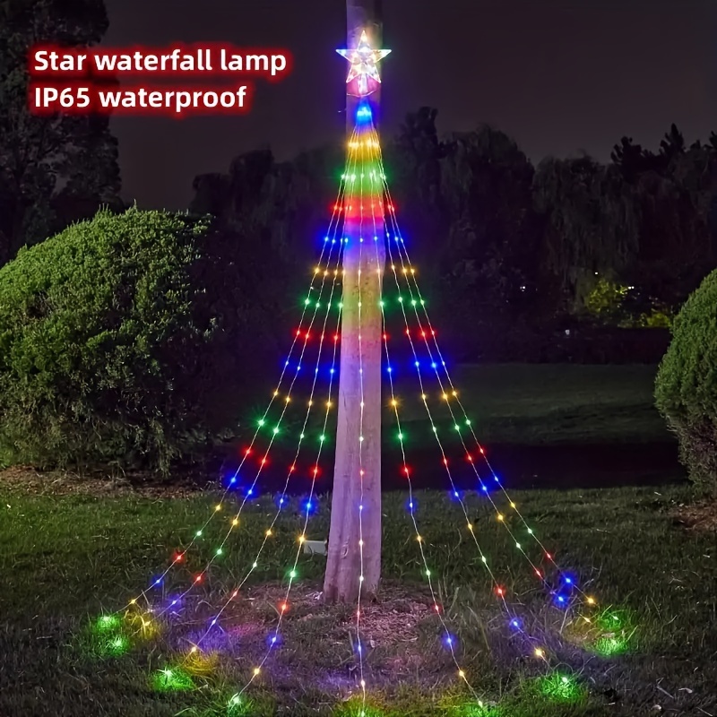 Christmas Decorations Waterfall Christmas Tree Lights with Star +
