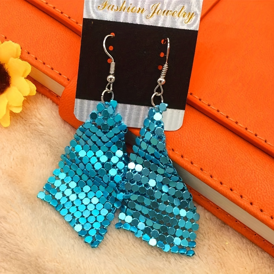 Iron Checkered Tassel Drop Earrings Daily & Party Wear