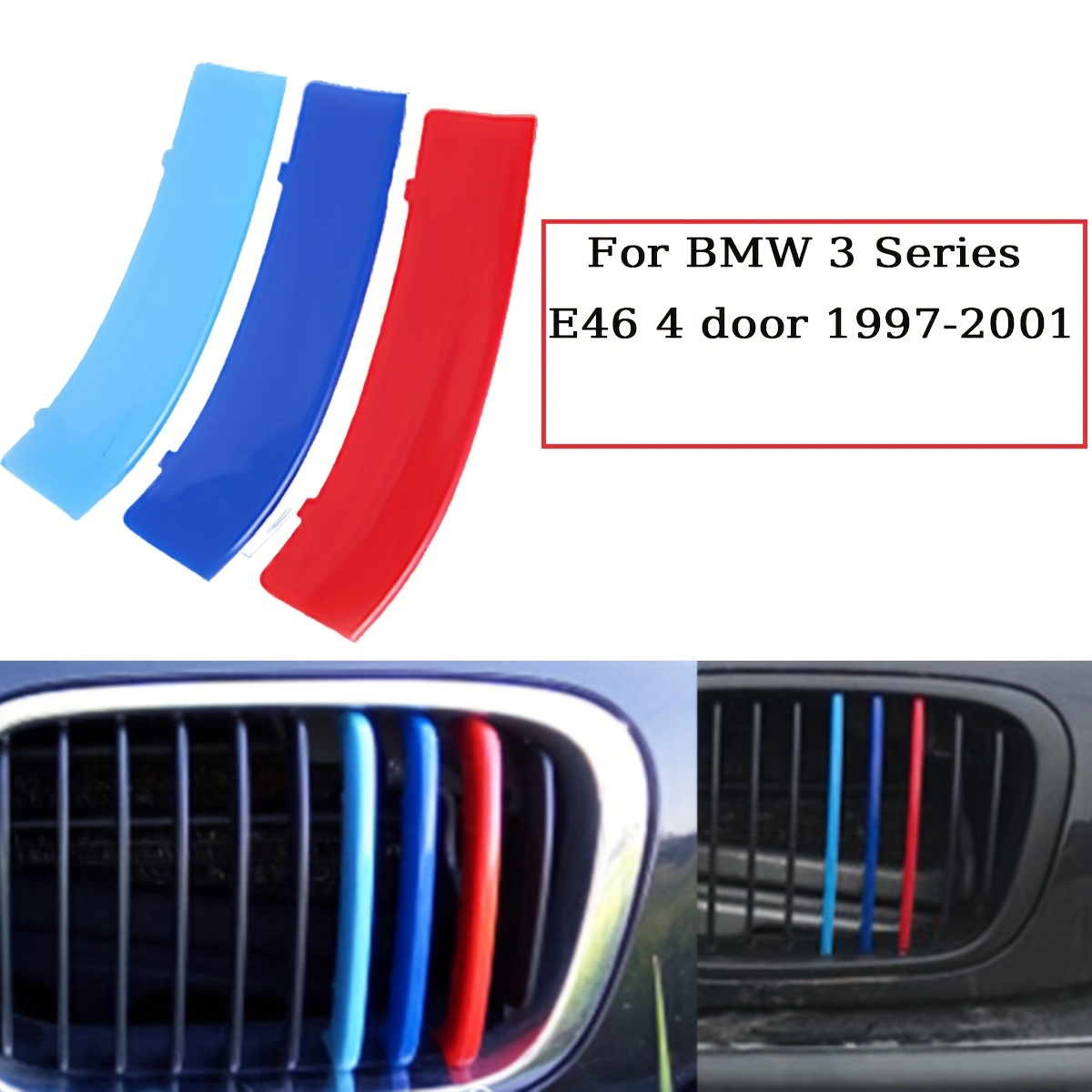 Car Front Kidney Grills Gloss Black Double Slat Grill For - Temu