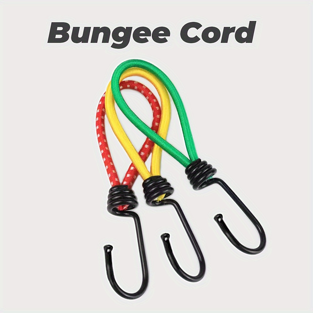 Heavy Duty 3pcs Bungee Cords With Hooks Perfect For Tarps Tents