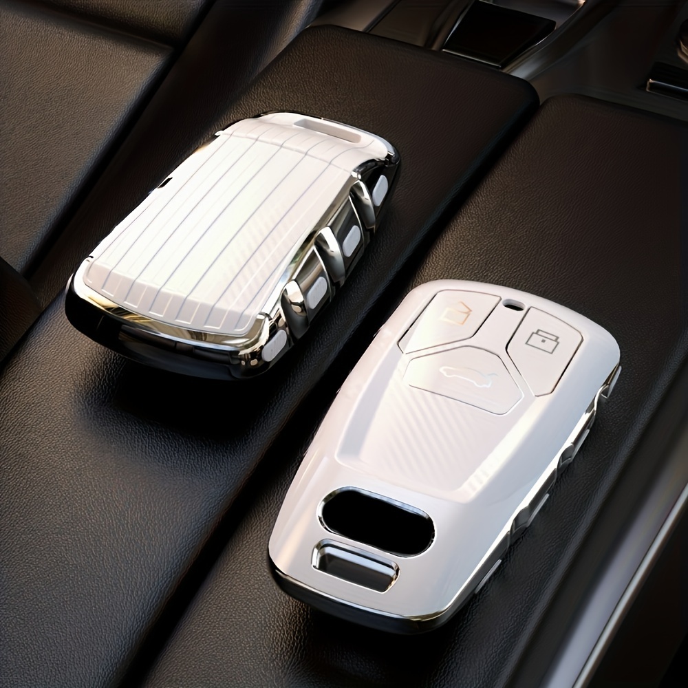 Auto Schlüsselhülle Fernbedienung Cover Schutz für Audi A4 A6 TT Carbon  Schwarz