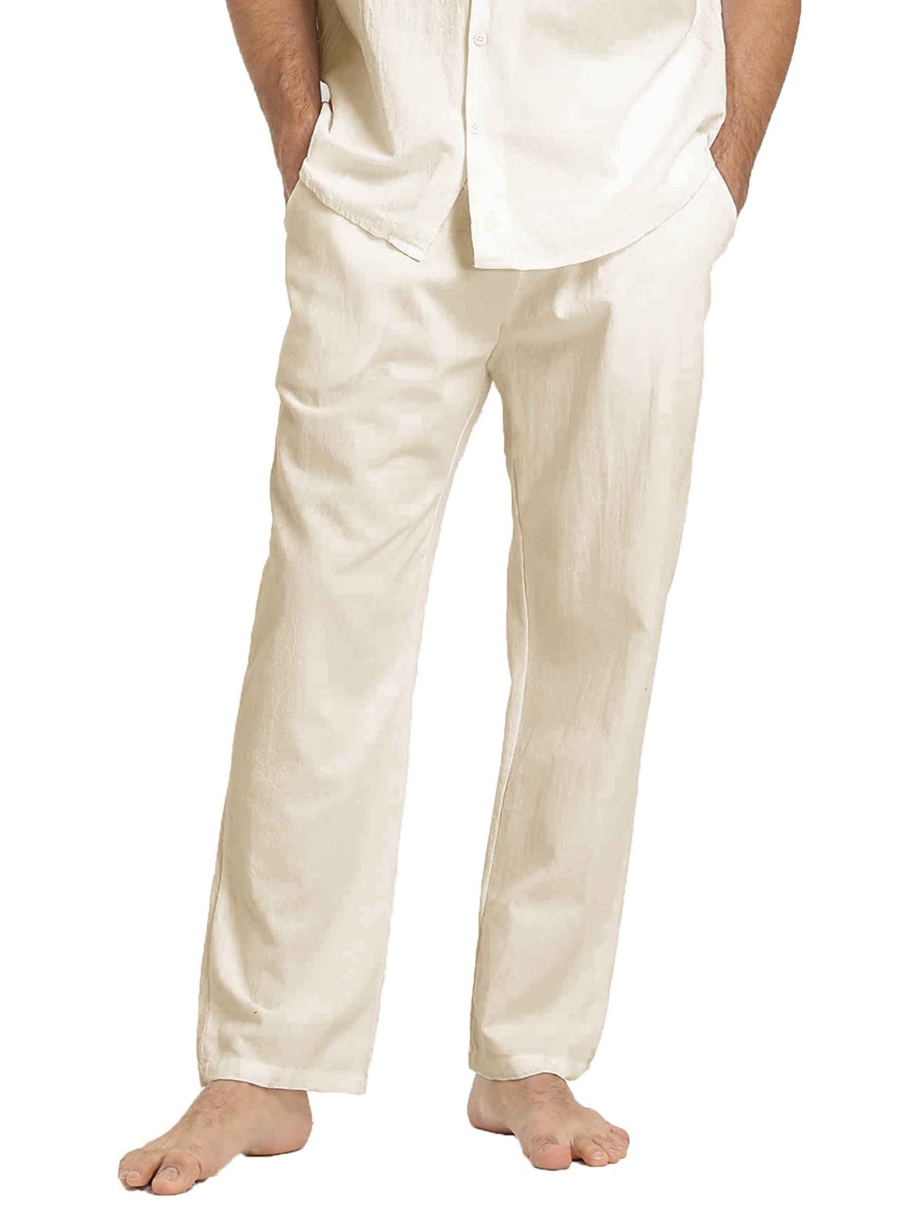 Men's Casual Linen Trousers, Drawstring