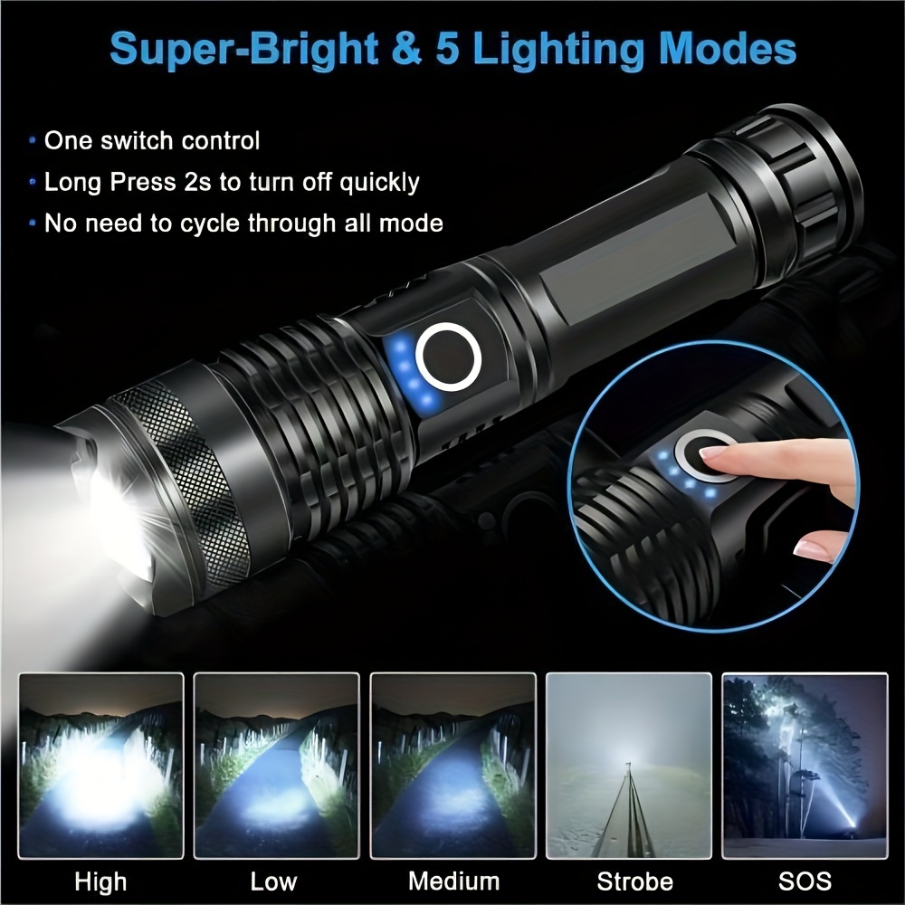 LED Flashlights,Super Bright for Camping and Hiking with IPX7