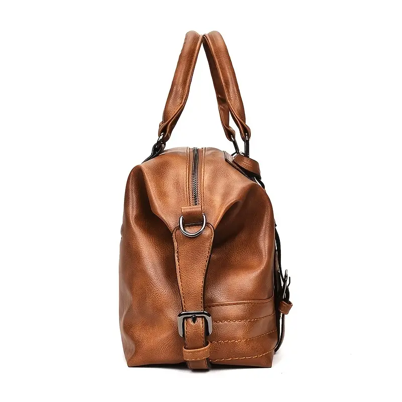 vintage boston handbag large capacity crossbody bag womens faux leather shoulder bag details 0